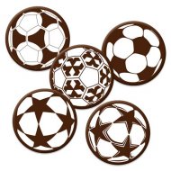 5 Pastilles Ballons de Foot (3 cm) - Chocolat Lait