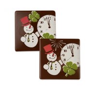 4 Carr�s Nouvel An (3,5 cm) - Chocolat Noir