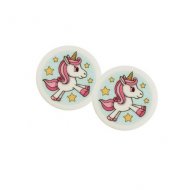 2 Mini Disques Licorne Ch�rie (4 cm) - Sucre