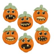 6 D�cors Citrouilles Halloween 2D (3 cm) - Sucre