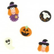 5 D�cors Halloween Sorci�re et Fant�me 2D - Sucre
