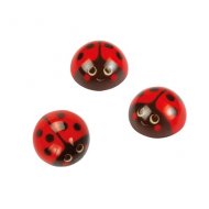 3 Coccinelles 2D (2,5 cm) - Chocolat Blanc