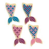 4 Nageoires Queue de Sir�ne � plat (5,5 cm) -  Chocolat Blanc