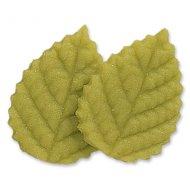 2 Grandes Feuilles 2D (4 cm) - P�te d'amandes