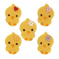 5 Poussins 2D (4 cm) - P�te d'amandes