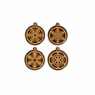 4 Boules de No�l Dor�es (�3 cm) - Chocolat Noir