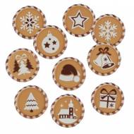 10 minis Disques No�l (3 cm) - Chocolat Blanc