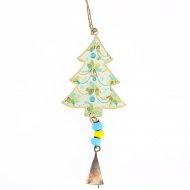 Suspension Sapin � Motifs et Clochette N�1 (19 cm) - M�tal