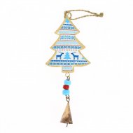 Suspension Sapin � Motifs et Clochette N�2 (19 cm) - M�tal