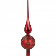 Pointe de Sapin Rouge/Or (30 cm) - Verre