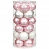 24 Boules Harmonie Rose glac� (6 cm) - Verre