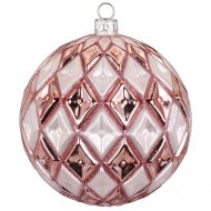 Boule Bijou Maxi Rose Losange (10 cm) - Verre
