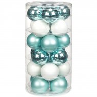 24 Boules Harmonie Bleu givr� (6 cm) - Verre
