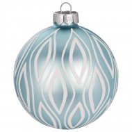 Boule No�l Givr� Bleu N�1 (8 cm) - Verre