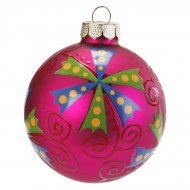 Boule No�l Fantaisie Rose N�1 (6 cm) - Verre