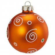 Boule No�l Fantaisie Orange N�1 (6 cm) - Verre