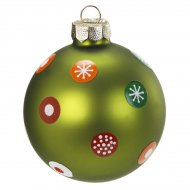 Boule No�l Fantaisie Vert N�2 (6 cm) - Verre