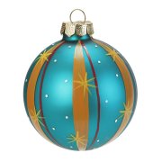 Boule No�l Fantaisie Bleu N�2 (6 cm) - Verre