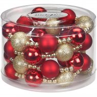 Guirlande Perles et Boules Rouge/Or (175 cm) - Plastique