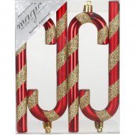 4 Suspensions Cannes � Sucre Rouge/Or (14 cm) - Plastique