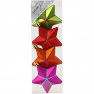 4 Suspensions Etoiles 3D Muticolores (7,5 cm) - Plastique