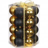 28 Boules Noir et Or (7 cm) - Verre