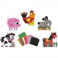 5 Cartes Mosa�ques - Animaux de la Ferme