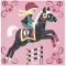 6 Cartes Pochoirs Paillettes - Univers du cheval images:#1