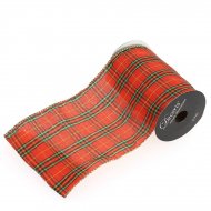 Ruban X-large Tartan Rouge et Vert N�1