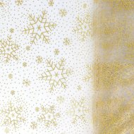 Nappe Organza Flocons Or