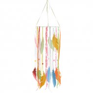 Mobile Plumes et Pompons Rainbow - Papier et Rubans