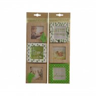 3 Cadres Photo Magnet Cactus (9 cm) - Bois