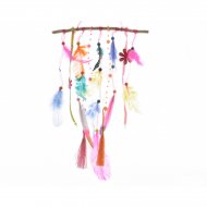 Suspension Branche Plumes et Fleurs (20 cm)