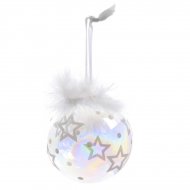 Boule No�l Bulle Etoile Plume (8 cm) - Verre