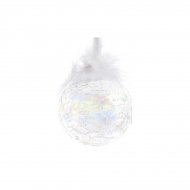 Boule No�l Bulle Marbr�e Plumes (8 cm) - Verre