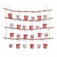 Calendrier de l'Avent No�l Rustique - M�tal et Bois