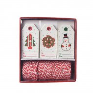 Kit Etiquettes Cadeaux Sapin/Couronne/Bonhomme de Neige