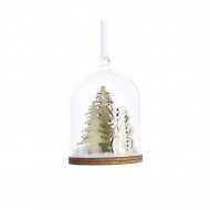 Petite Suspension Bonhomme de Neige sous Cloche ( 7 cm) - Verre