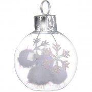 6 Minis Boules No�l Pompons Flocons (4 cm) - Verre