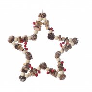 Suspension Etoile No�l Nature Maxi (23 cm) - Pin et Bois