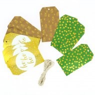 12 Etiquettes Cadeaux Ho Ho Ho avec Ficelle