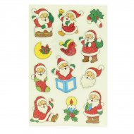 12 Stickers No�l Glitter - P�re No�l