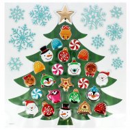 Calendrier de L'Avent 24 Stickers Sapin