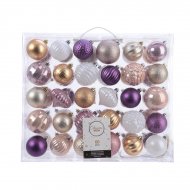 60 Boules No�l Rose/Violet/Blanc/Or