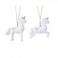 1 Suspension Licorne Blanche (8,5 cm)