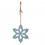 1 Suspension Flocon Ajour� Ciel (7 cm) - Porcelaine