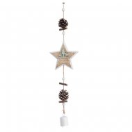 1 Maxi Suspension Merry Christmas Etoile (45 cm) - Bois/M�tal