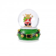 Petite Boule � Neige Renne ceinture (6,5 cm) - Rouge ou Vert