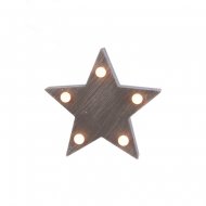 Petite Etoile Lumineuse 5 Led (10,5 cm) - Bois Gris