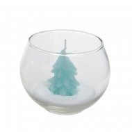 Bougie Sapin Bleu Bulle de Verre (8 cm)